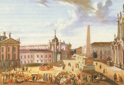 Stary Rynek w Poczdamie z Pałacem Miejskim (z widokiem na Schlossstrasse) autorstwa Karl Christian Wilhelm Baron