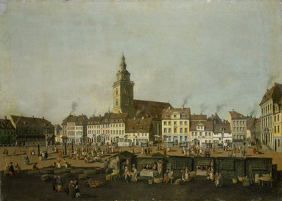 Widok na Neue Markt z kościołem Mariackim, Berlin, ok. 1770 autorstwa Karl Friedrich Fechhelm