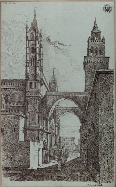 „Widok katedry w Palermo” autorstwa Karl Friedrich Schinkel