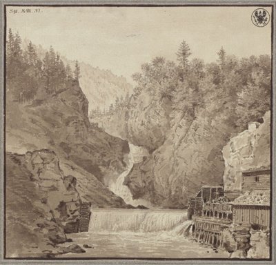 Widok wodospadu koło Lend w regionie Salzburga autorstwa Karl Friedrich Schinkel