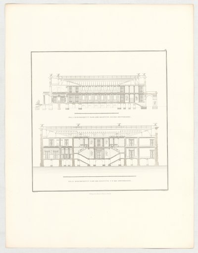 Widoki zamku w Krzescowicach, arkusz 50 z serii „Zbiór projektów architektonicznych” autorstwa Karl Friedrich Schinkel