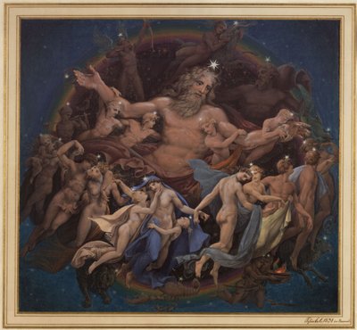 Berlin. Stare Muzeum przy Lustgarten. Projekt malowidła ściennego „Uran i taniec gwiazd” autorstwa Karl Friedrich Schinkel