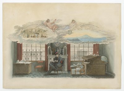 Berlin, Klosterstraße. Instytut Handlowy. Beuth w swoim mieszkaniu służbowym autorstwa Karl Friedrich Schinkel