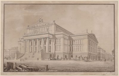 Berlin. Schauspielhaus przy Gendarmenmarkt. Widok perspektywiczny autorstwa Karl Friedrich Schinkel