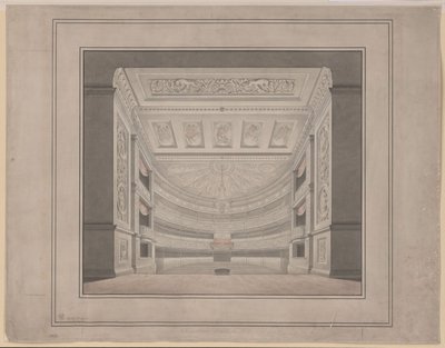 Berlin. Schauspielhaus na Gendarmenmarkt, widownia autorstwa Karl Friedrich Schinkel