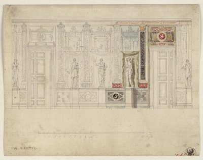 Berlin, Wilhelmstraße 102. Pałac księcia Albrechta Pruskiego, projekt owalnej jadalni autorstwa Karl Friedrich Schinkel