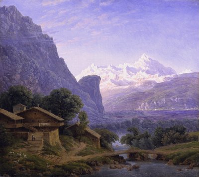 Widok na Mont Blanc autorstwa Karl Friedrich Schinkel