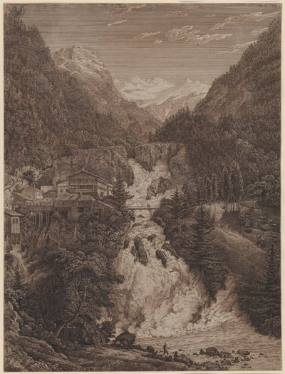 Wodospad koło Wildbad Gastein autorstwa Karl Friedrich Schinkel