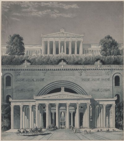 Rezydencja księcia. Wjazd do zamku autorstwa Karl Friedrich Schinkel