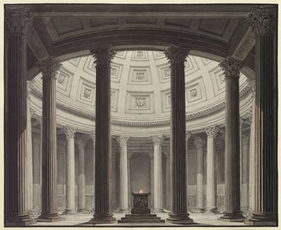 Westalka. Opera Gasparego Spontiniego. Projekt 2. dekoracji. Widok wnętrza świątyni Westy autorstwa Karl Friedrich Schinkel