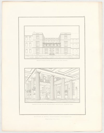 Projekt miejskiego budynku mieszkalnego, arkusz 67 z serii „Zbiór projektów architektonicznych” autorstwa Karl Friedrich Schinkel