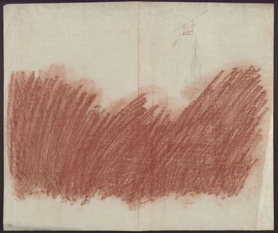 Flächiger Auftrag von Rötel zum Durchzeichnen der Darstellung auf recto autorstwa Karl Friedrich Schinkel