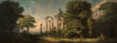 Ruiny gotyckiego klasztoru i grupy drzew autorstwa Karl Friedrich Schinkel