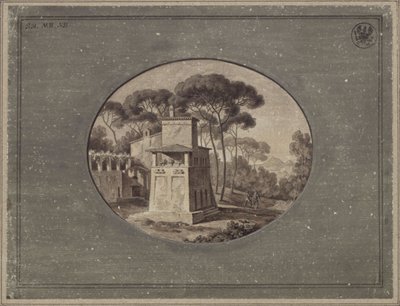 „Mleczarnia w sosnowym gaju Villa Borghese pod Rzymem” / Casa Cenci w parku Villa Borghese w Rzymie autorstwa Karl Friedrich Schinkel