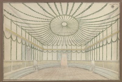 Merseburg. Zamek. Projekt dekoracji sali z okazji uroczystości hołdowniczych dla Fryderyka Wilhelma III Pruskiego autorstwa Karl Friedrich Schinkel