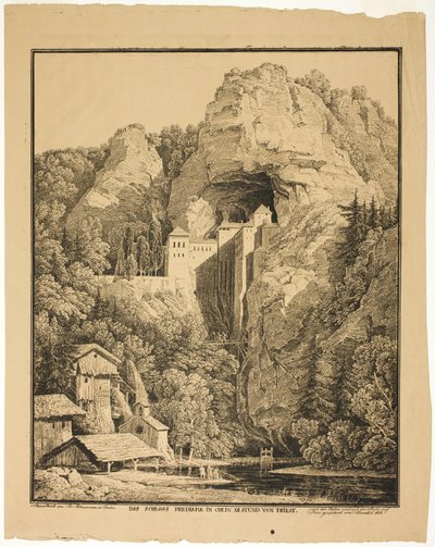 Zamek Predjama i Krein, dwanaście godzin od Triestu autorstwa Karl Friedrich Schinkel