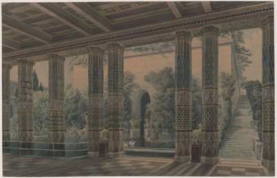 Pałac Orianda na Krymie. Antyczny projekt. Sala recepcyjna, ogród cesarski autorstwa Karl Friedrich Schinkel