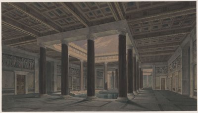 Pałac Orianda na Krymie. Antyczny projekt. Wielkie atrium autorstwa Karl Friedrich Schinkel
