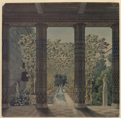 Pałac Orianda na Krymie. Antyczny projekt. Ogród cesarski autorstwa Karl Friedrich Schinkel