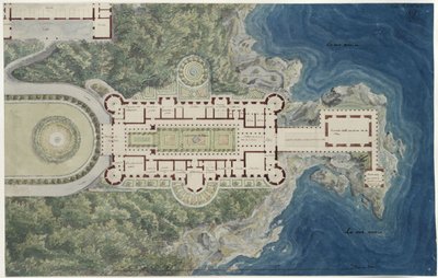 Pałac Orianda na Krymie. Projekt moskiewski. Plan z otoczeniem autorstwa Karl Friedrich Schinkel
