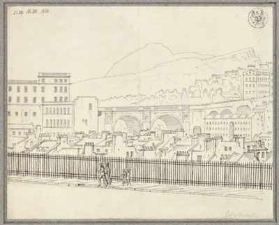 Widok Edynburga z mostem autorstwa Karl Friedrich Schinkel