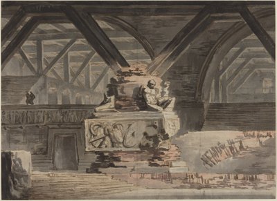 Projekt scenografii: Sklepienie grobowe autorstwa Karl Friedrich Schinkel