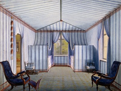 Pokój namiotowy w pałacu Charlottenhof, po 1830, akwarela Karla Friedricha Schinkla (1781-1841) autorstwa Karl Friedrich Schinkel