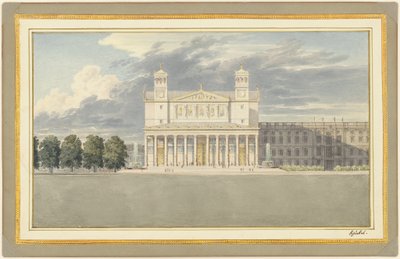 Fasada i otoczenie katedry w Berlinie autorstwa Karl Friedrich Schinkel