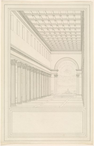 Nawa i apsyda katedry berlińskiej bez transeptu autorstwa Karl Friedrich Schinkel