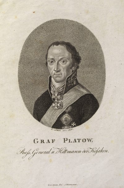 Portret hrabiego Matwieja Iwanowicza Płatowa 1757-1818 autorstwa Karl Friedrich Schulz