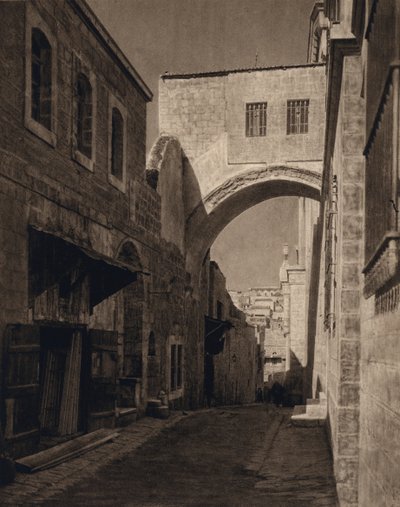 Jerozolima, Ecce Homo-Arch (zdjęcie czarno-białe) autorstwa Karl Grober