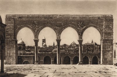 Jerozolima, Miejsce Świątyni (zdjęcie czarno-białe) autorstwa Karl Grober