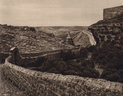 Jerozolima, Widok na Dolinę Cedronu (zdjęcie czarno-białe) autorstwa Karl Grober