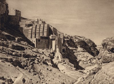 Mar Saba, grecki klasztor (zdjęcie czarno-białe) autorstwa Karl Grober