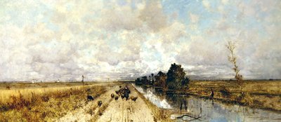 Droga nad kanałem (olej na płótnie) autorstwa Karl Heffner