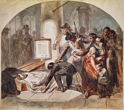 Pogrzeb demokratycznej sesji Roberta Bluma w październiku 1848 r. w Wiedniu autorstwa Karl Hermann Schmolze
