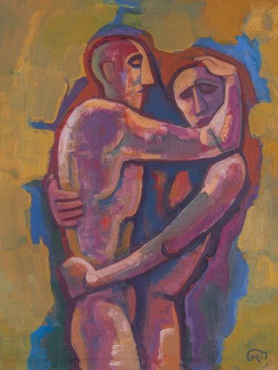 Walczący mężczyźni autorstwa Karl Hofer