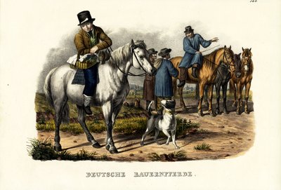 Niemieckie konie hodowlane, 1824 autorstwa Karl Joseph Brodtmann