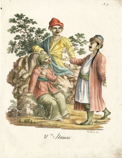 Perskie stroje ludowe (druk) autorstwa Karl Joseph Brodtmann