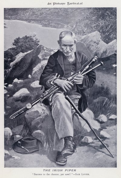 Irlandzki dudziarz (zdjęcie czarno-białe) autorstwa Karl Karlovich Piratsky