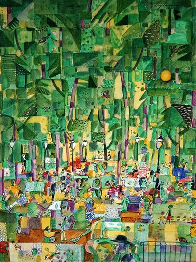 Restauracja Garden (akwarela i gwasz na papierze) autorstwa Karl Leyhausen