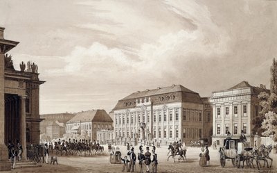 Unter Den Linden, Berlin, ok. 1840 (akwarela) autorstwa Karl Loeillot de Mars