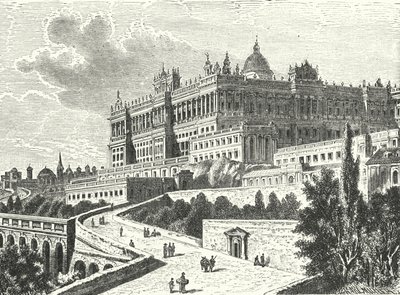 Pałac Królewski, Madryt, Hiszpania (rycina) autorstwa Karl Muller