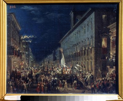 Manifestacja polityczna w Rzymie (Włochy) - Obraz Karla Pavlovicha Briullova (Briullov) (1799-1852) - Olej na płótnie, 37 x 46 cm autorstwa Karl Pavlovich Bryullov