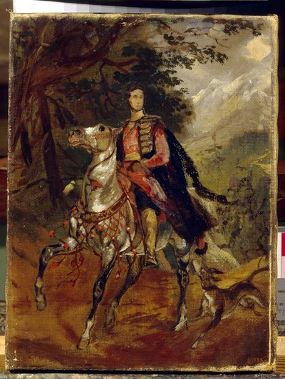 Portret hrabiego Anatola Nikołajewicza Demidowa (Demidoff), pierwszego księcia San Donato (1812-1870). Obraz Karla Pavlovicha Briullova (Bryullov) (1799-1852), olej na płótnie, około 1831 r. Sztuka rosyjska autorstwa Karl Pavlovich Bryullov