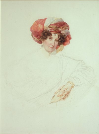 Kobieta w turbanie. Portret hrabiny Marii Grigoryevny Razumovskiej 1772-1865, z domu Vyazemskaya, 1827-1830 autorstwa Karl Pavlovich Bryullov