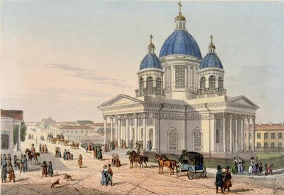 Katedra Trójcy Świętej Pułku Izmajłowskiego w Petersburgu, 1836 r. autorstwa Karl Petrovich Beggrov