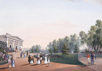 Widok parku w pobliżu Pałacu Yelagin, 1823 autorstwa Karl Petrovich Beggrov