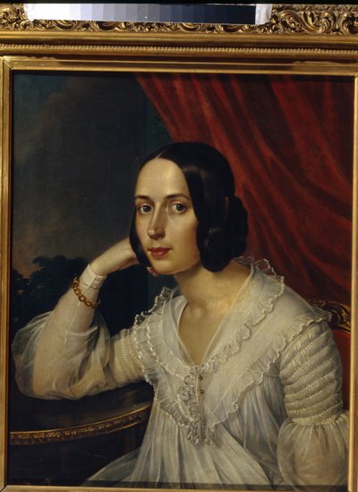 Portrait de Natalia Alekseevna Tuchkova Ogareva (1829-1913) (Portret N. A. Tuchkova Ogareva). Peinture de Karl Reichel (1788-1857), olej na płótnie 1842. Art russe autorstwa Karl Reichel