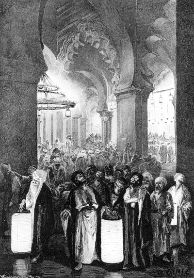 Modlitwa podczas jednej nocy ramadanu, 1881 r. autorstwa Karl Wilhelm Gentz